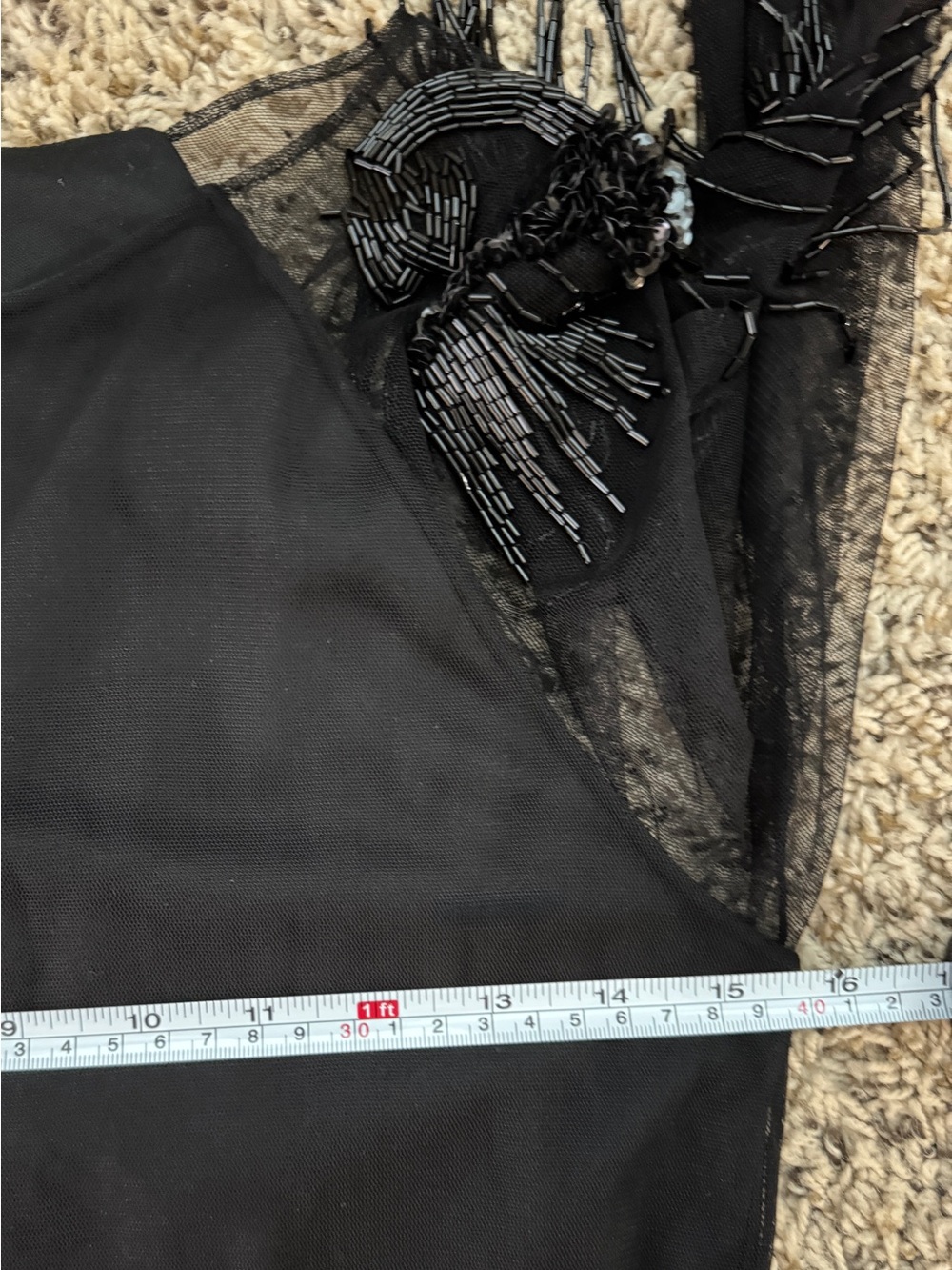 Vivienne Tam Vintage 90s Y2K Beaded Bird Mesh Sheer Fringe Top Size 2 Rare - Picture 8 of 9
